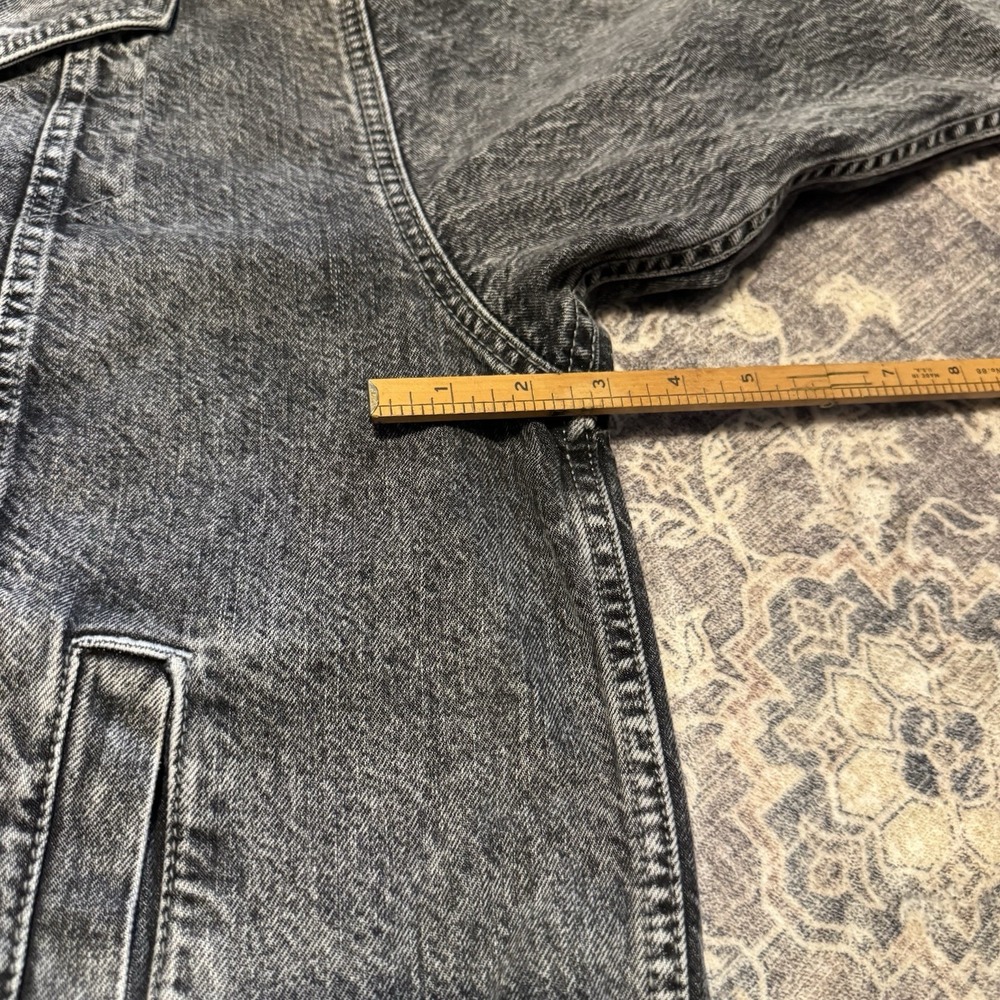 American Eagle Outfitters Jacket Mens 2XLarge Black Denim Trucker Jean Washed - Picture 11 of 11